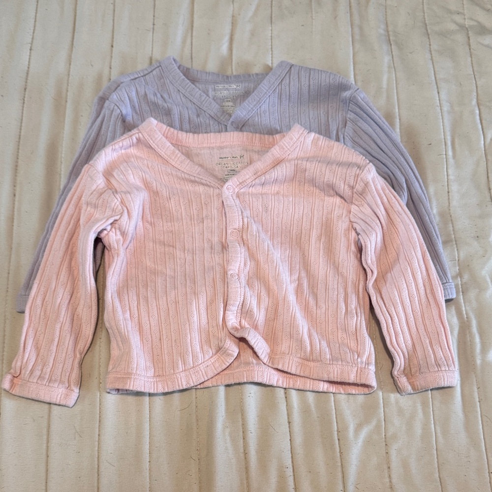 Kids Button Down Shirt Set - Pink and Purple